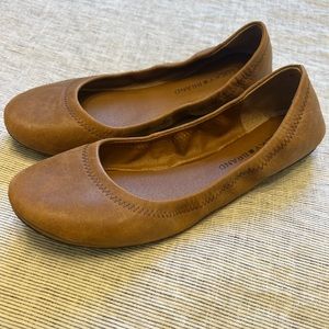 Lucky Brand Emmie Ballet Flats, 8.5, Cognac